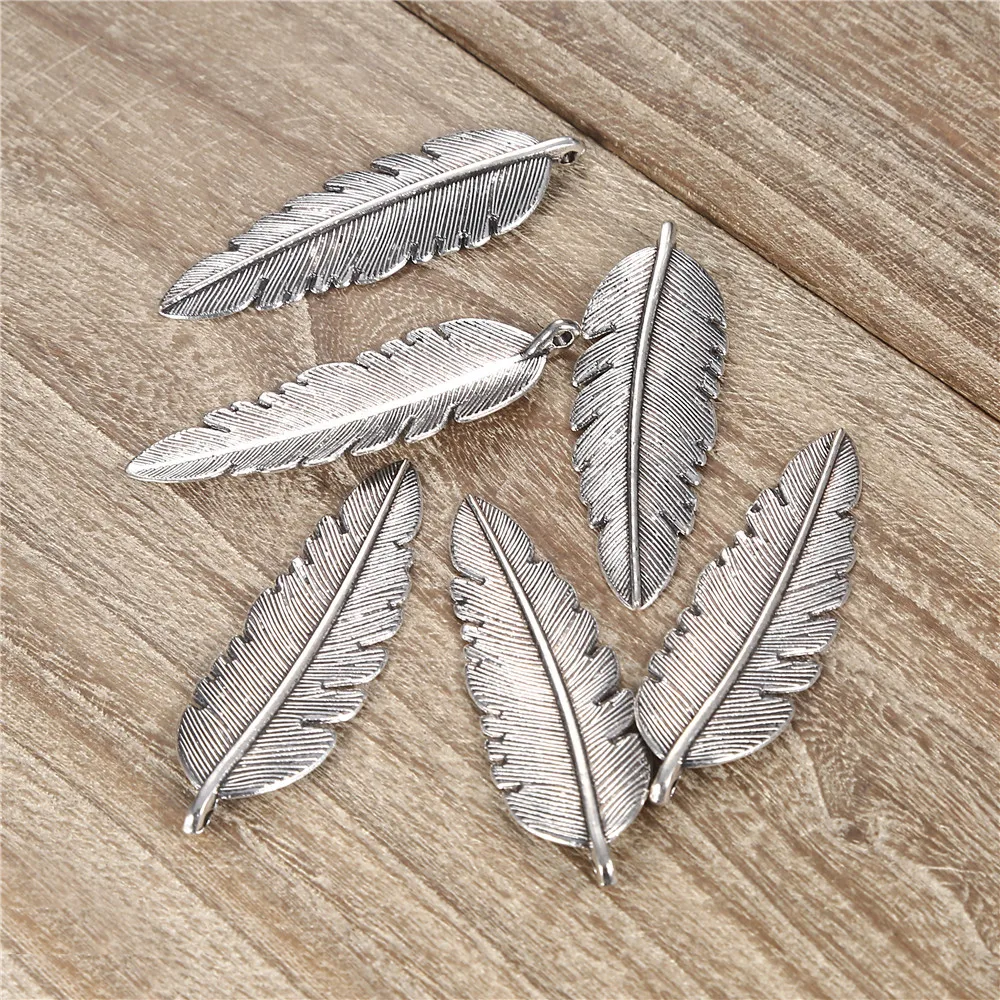 20PCS/lot 35mm/45mm/56mm New fashion Antique silver Color feather