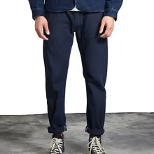 Индиго Окрашенные длинные джинсы мужские бермуды джинсы rrl Masculino уличная одежда мотоциклетные брюки весна осень Мужская одежда