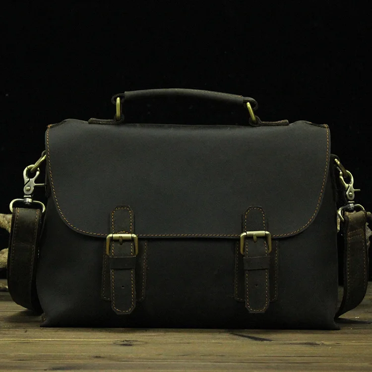 Fashion Retro Men Messenger Bags High Quality Thick famous designer satchels Leather Unisex