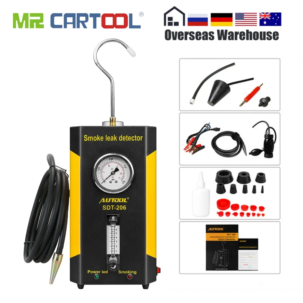 AUTOOL SDT 206 Car Smoke Leak Detector Smoke Machines Leak ...
