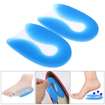

1 Pair U Shaped Half Size Shoes Insole Shoes Insert Plantar Fasciitis Foot Pain Relief Heel Protector Heel Cushion Pads
