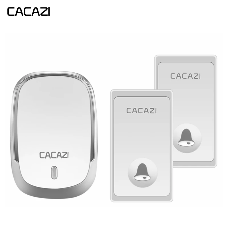 

CACAZI Self-Powered Waterproof Home Wireless Doorbell No Battery Button 200M Remote LED Light Cordless Bell EU Plug 36 chimes
