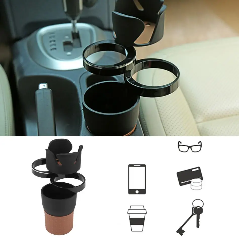 Car Drink Cup Holder Vehicle Stand Organizer Storage Box for Coins Keys