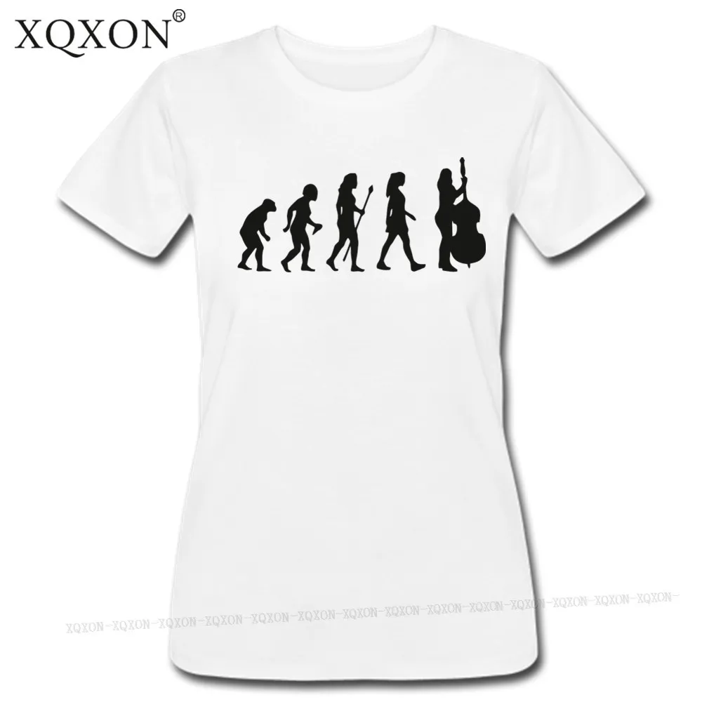 XQXON женская футболка с двойным басом Evolution летняя новая хлопковая коротким