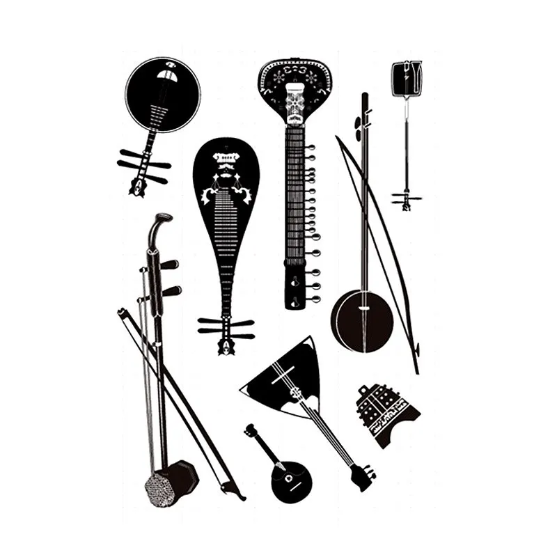 

Musical Instruments Clear Stamps for Scrapbooking DIY Silicone Seals Photo Album Embossing Folder Paper Maker Template Stencil