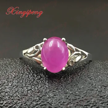 

18 k white gold with 100% natural ruby ring female fine jewelry Pink is a classic contracted