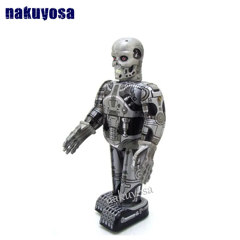 handmade Classic Skeleton Robot Tinplate Toys Retro Movable Clockwork