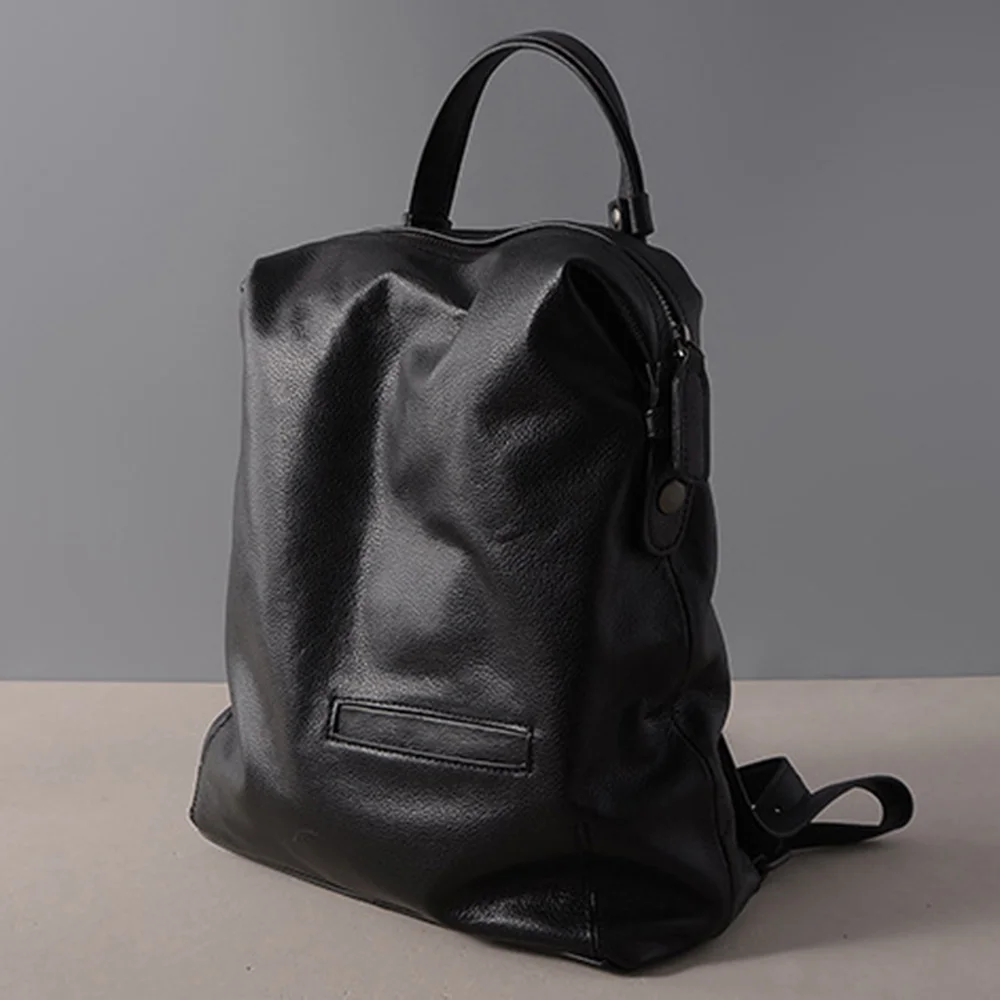 Zency винтажный женский рюкзак из натуральной кожи, водонепроницаемые дорожные сумки с защитой от кражи, ранец для ноутбука, школьные сумки для девочек - Цвет: Черный