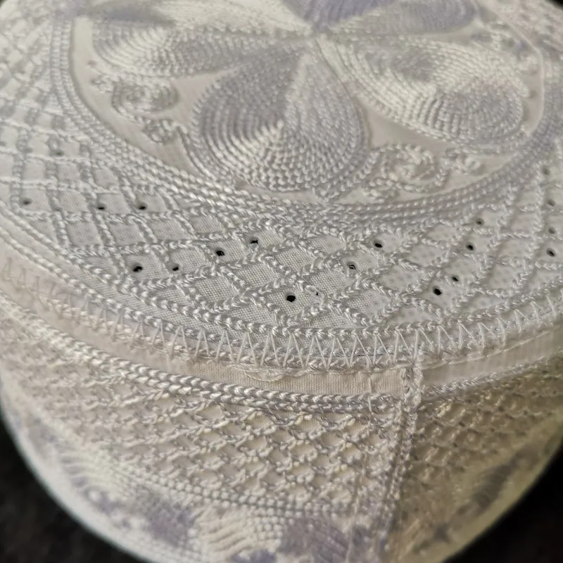 Белые шапки Musulman Beanie kippah Арабские исламские чашки для мужчин головной платок исламский человек капот Индия молитва мусульманский ткачество Халяль шляпа