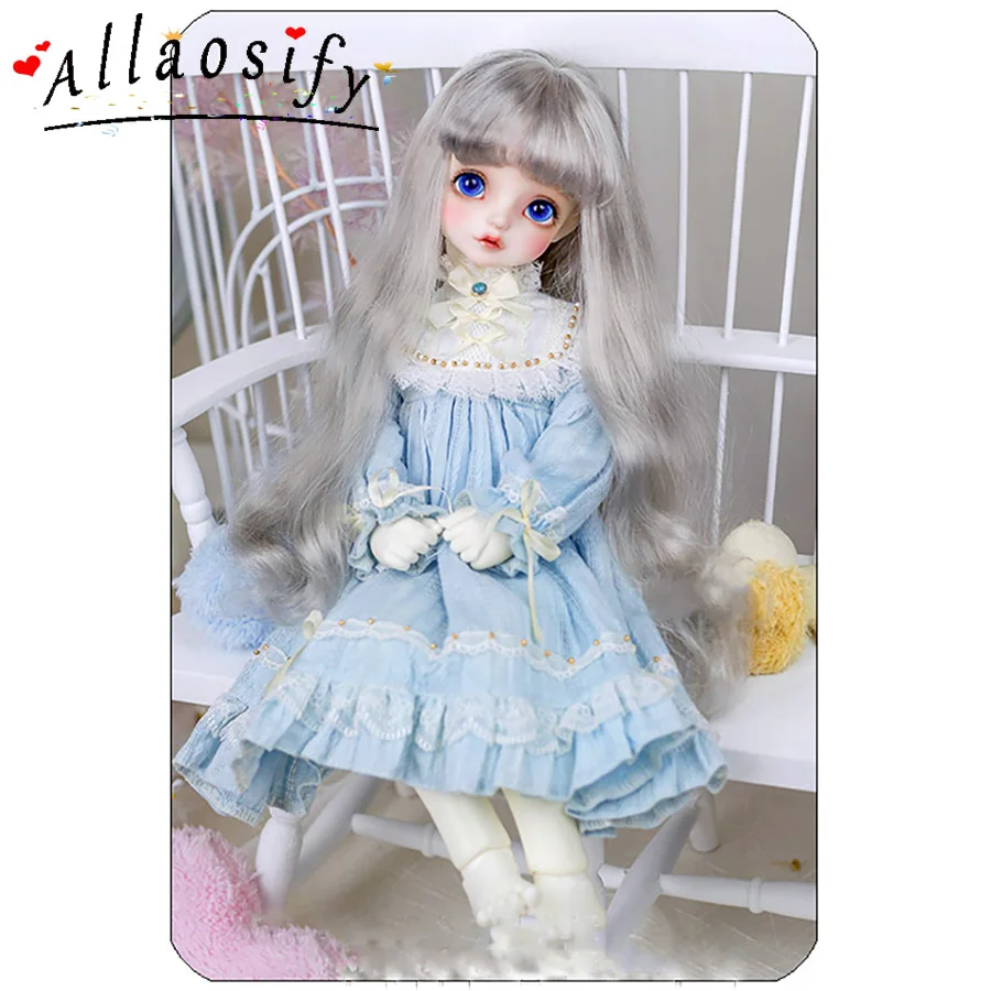 

Allaosify bjd hair 1/3 1/4 BJD Doll High-Temperature Wig girls long curly Wigs SD BJD Wig 3 colors