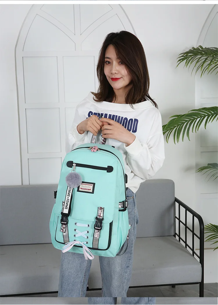 Backpacks School Bags For Teenagers Girls Student Women Larger Capacity Anti-theft USB Backpack Rucksack Female Travel Book Bags