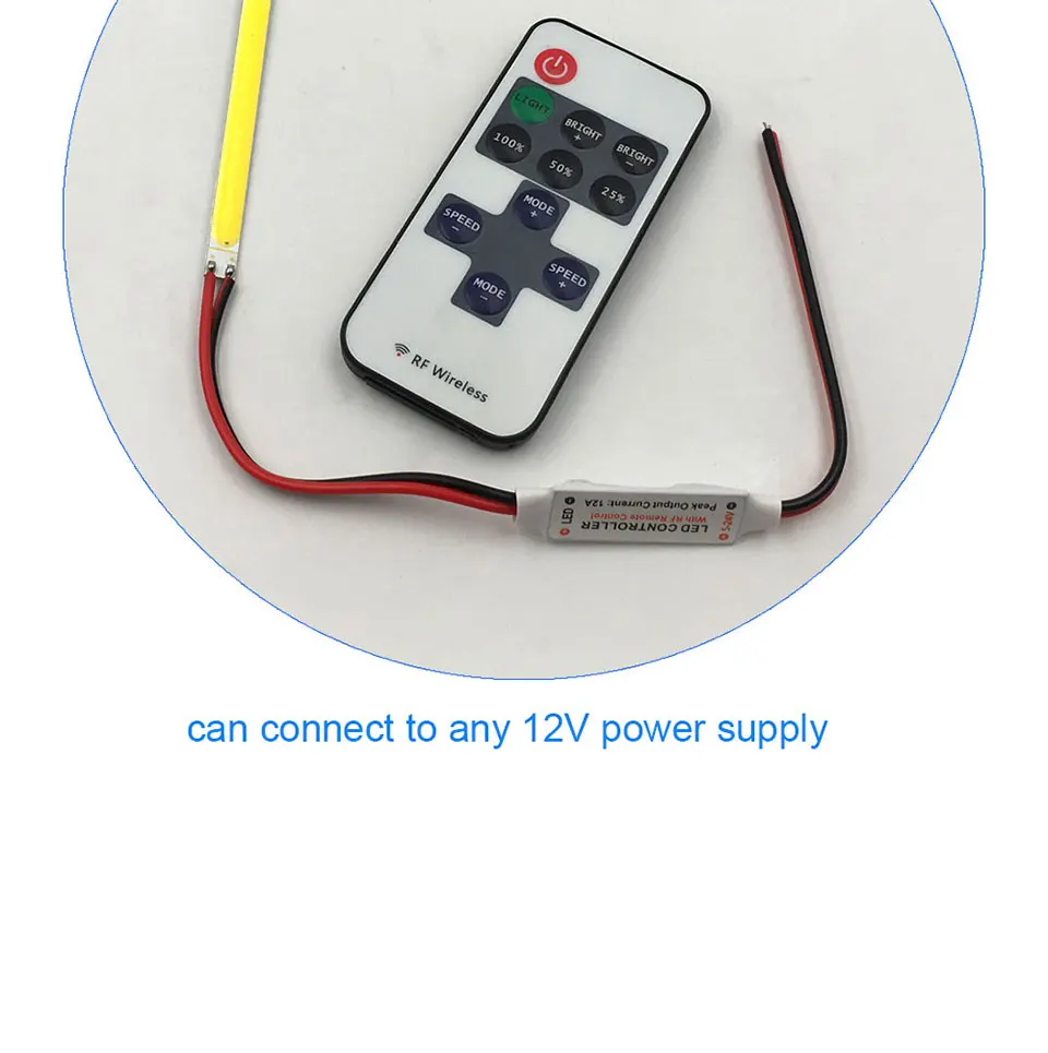 5-24V Mini RF Wirleless LED Controller 5V 12V 24V Dimmer for LED Strip Lamp Bulb Lights Dimming DC Wire Connector Remote Control (10)
