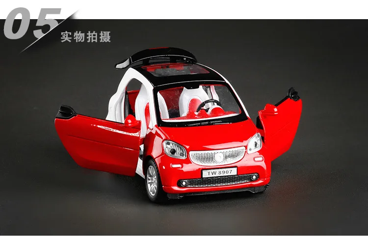 Новый 1:24 SMART FOR TWO сплав модель автомобиля детские игрушки развивающие с тянуть назад музыкальный мигающий для мальчиков детские подарки