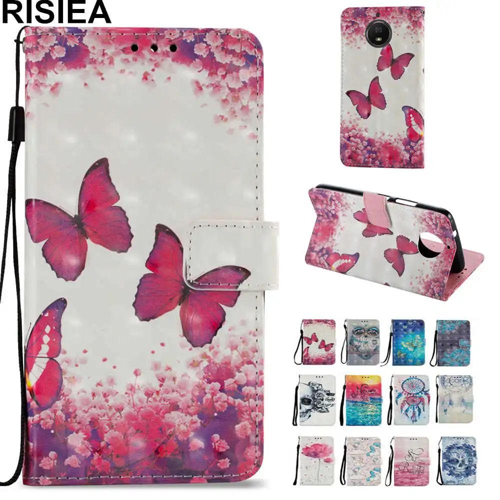 

Luxury 3D Flip Case For Motorola C G5S E5 G6 Plus PU Leather Soft Silicon Wallet Cover For Moto E4 G5 Z2 Play Case phone Coque
