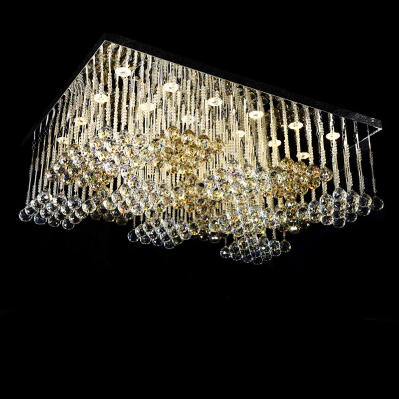 

Free shipping wholesales large square crystal chandelier modern design lustre crystal staircase chandelier lighting