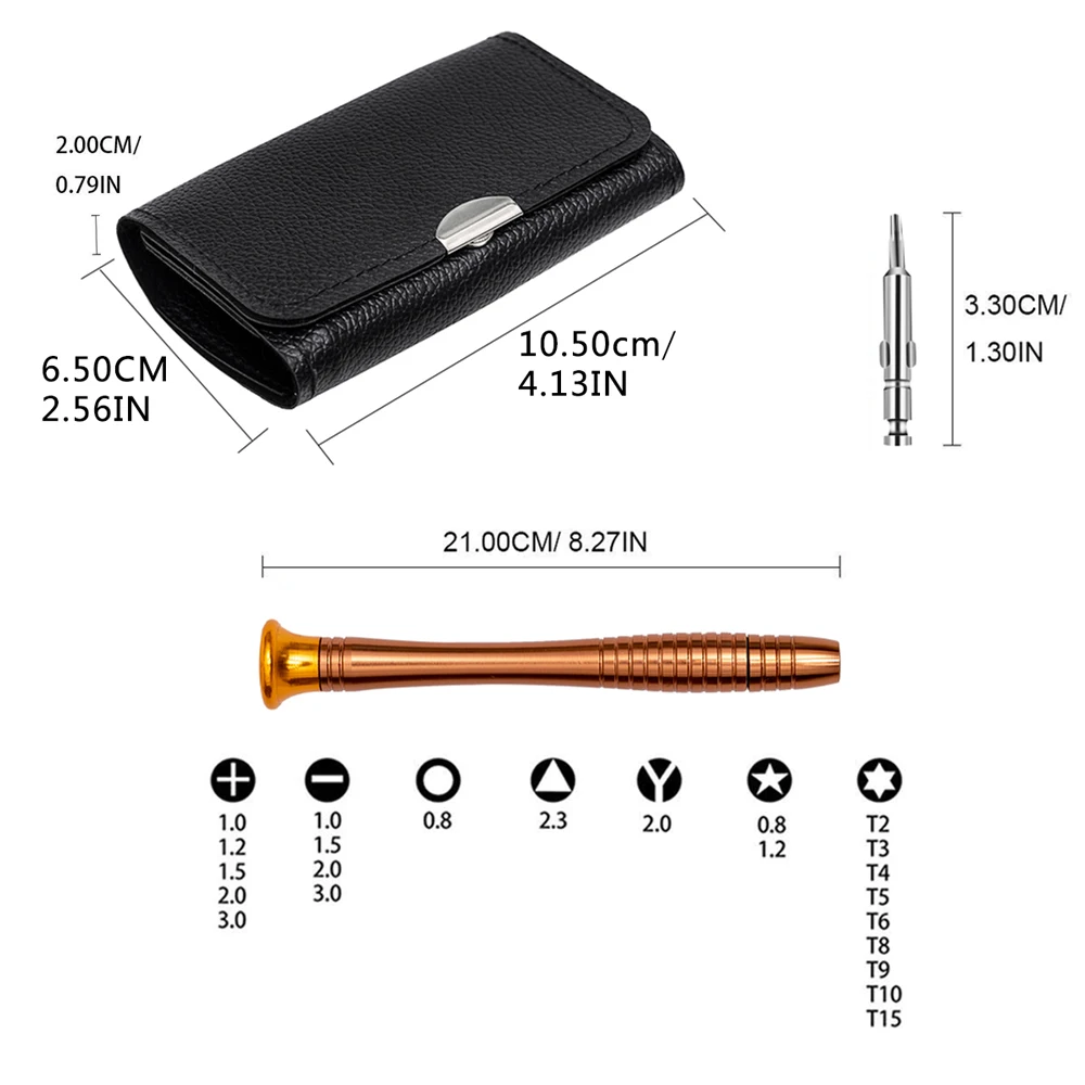 Leather Case 25 In 1 Torx Screwdriver Set Mobile Phone Repair Tool Kit Multitool Hand Tools For Iphone Watch Tablet PC 2021 New - Image 3