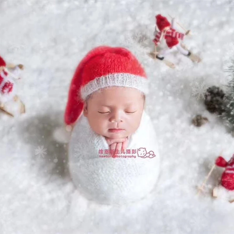 

Newborn Christmas prop Red and white Santas elf Christmas hat Kids Crochet Santa Hat Father Christmas Bonnet