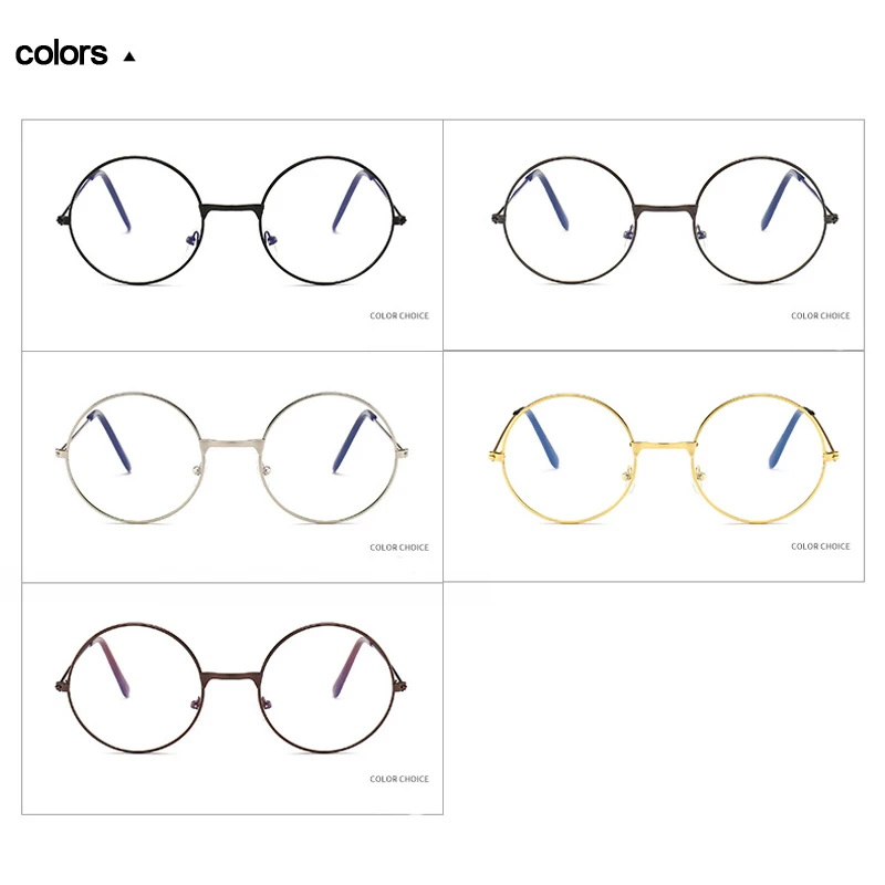 Ретро Круглый антибликовый оправа для очков, анти-синий светильник, очки для женщин, круглые прозрачные линзы, поддельные очки, защита для глаз