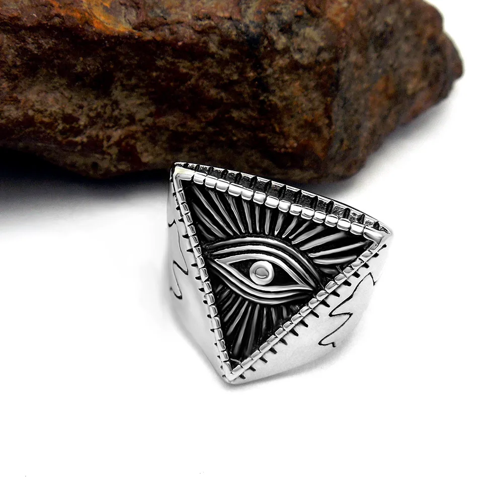 

Punk Evil Eye Rings in Stainless Steel