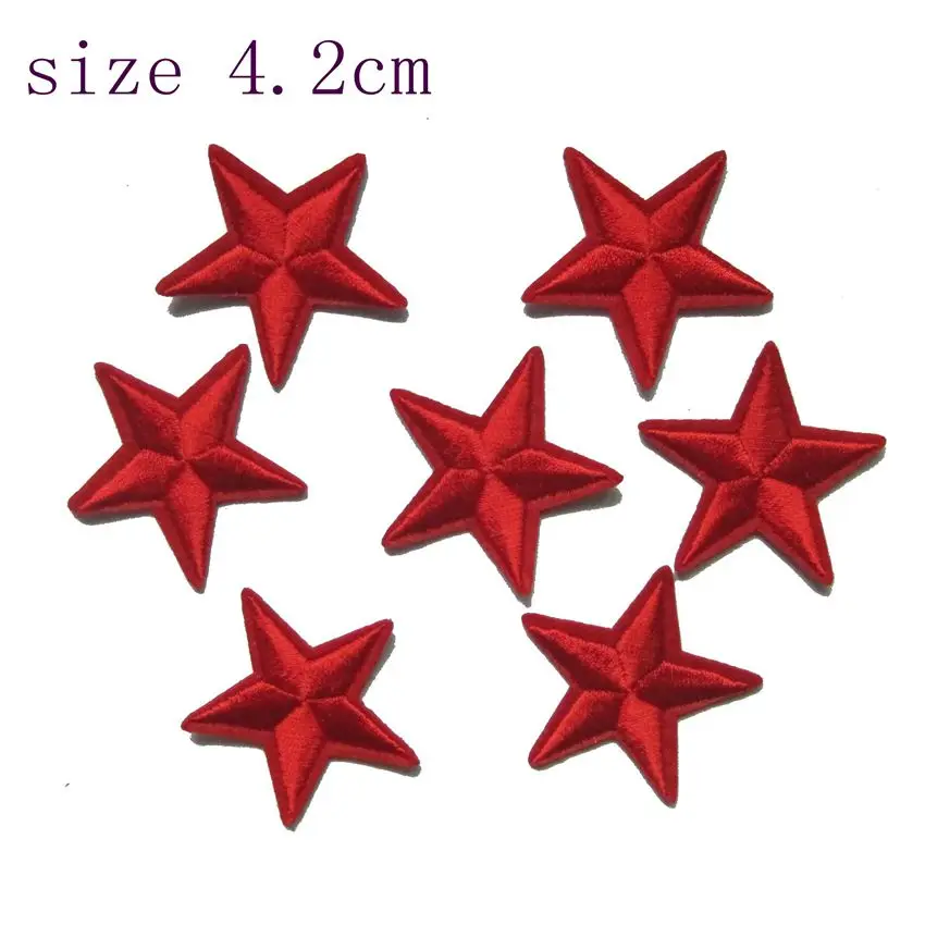 

2018 Patches For Clothing New Arrival 10 Pcs Red Color Little Star Patches Iron On Cartoon Motif Applique Embroidery Accessory