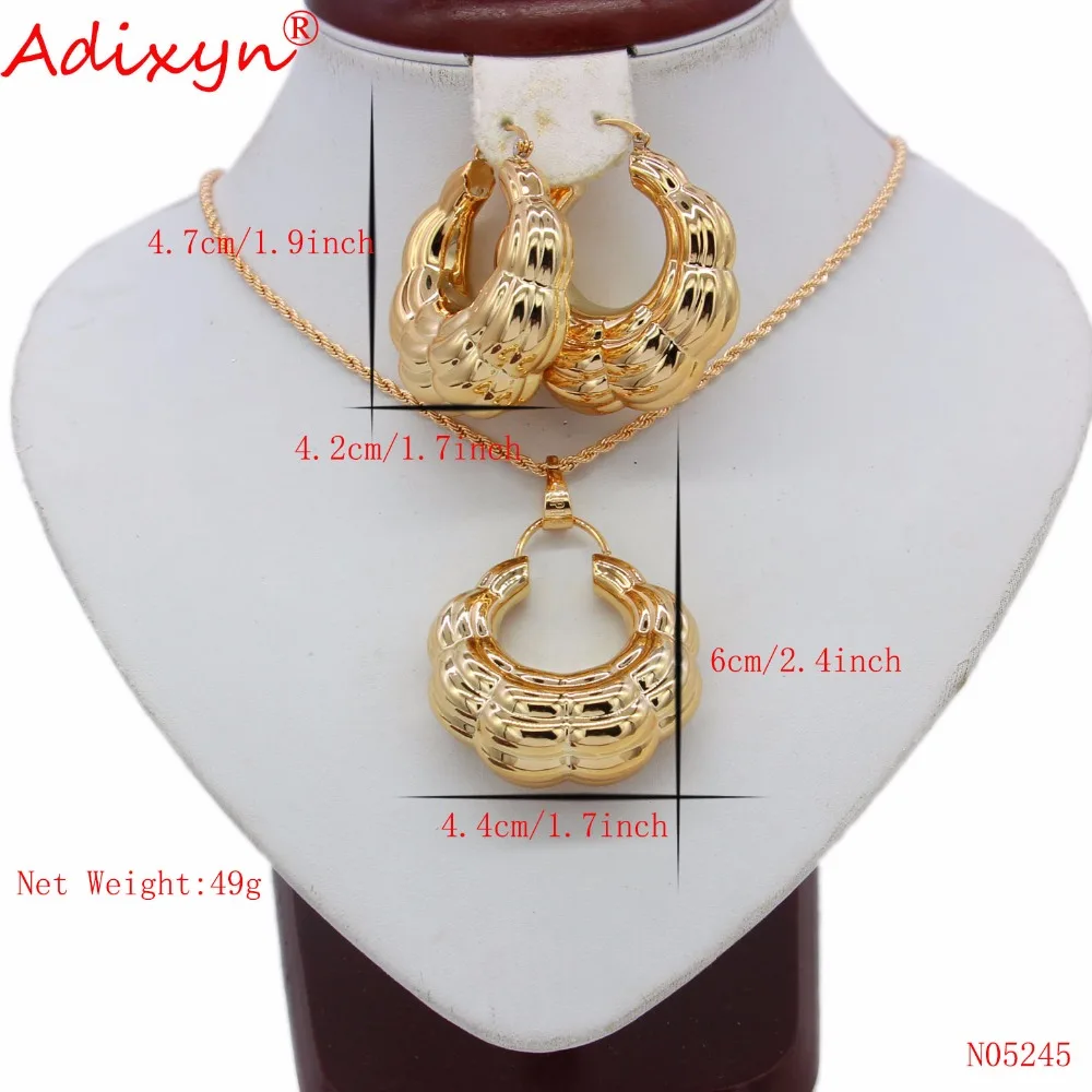 Adixy Новый розовый золотой цвет большой кулон замок/ожерелье/серьги/индийские