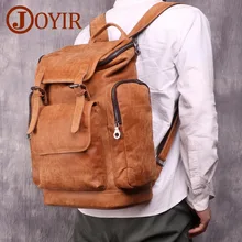 JOYIR мужской рюкзак из натуральной кожи, 15,6 дюймов, рюкзак для ноутбука, большая вместительность, рюкзак для путешествий, кожаная винтажная школьная сумка, мужской рюкзак