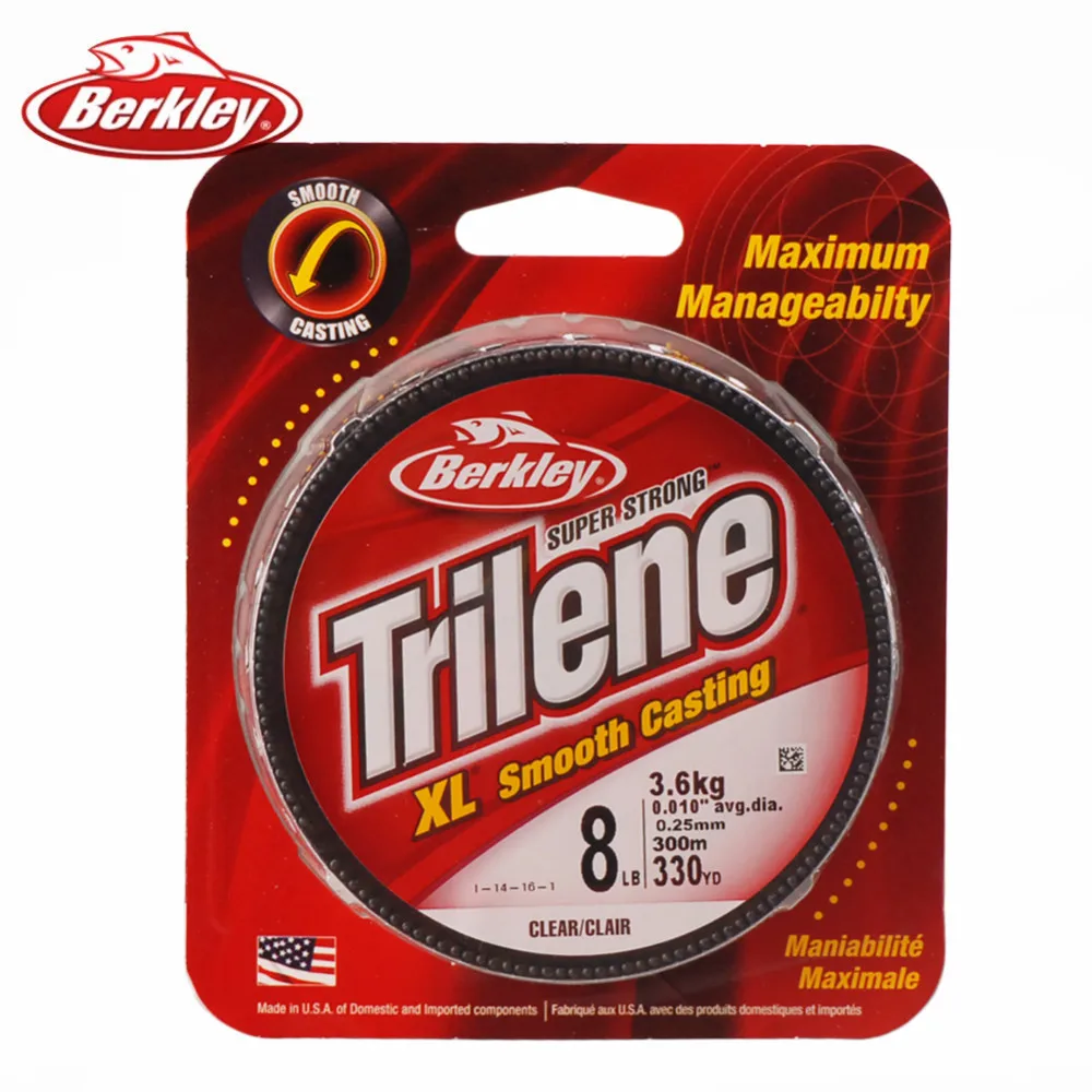 Бренд Berkley 330yd Trilene XL леска монофиламентная рыболовная леска 4lb 6lb 8lb многофиламентная леска