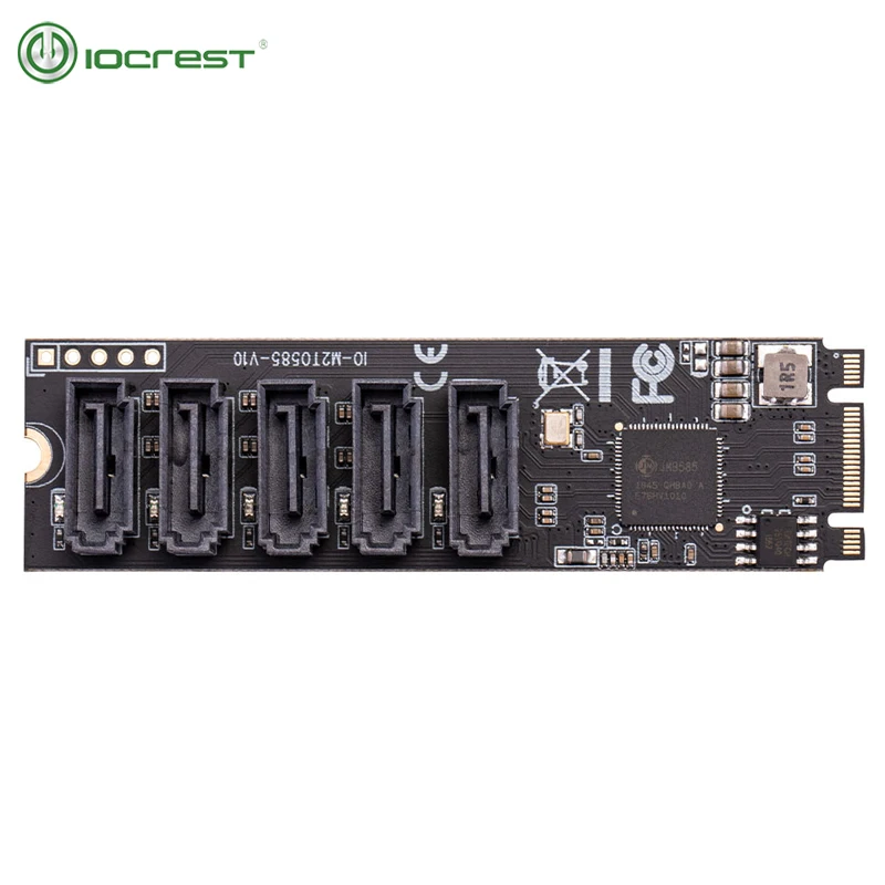Адаптер SSD IOCREST M.2 (PCIe 3 0) на 5 портов SATA III 6G с кабелем SATAIII поддержка UEFI|Платы