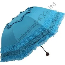 UPF> 50+ арочные принцесса зонты, 8 ребер, три раза черный покрытие зонтики, ветрозащитный, границы завязки, L сумка зонтик, УФ Защита