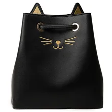 Женская сумка в консервативном стиле, женская сумка для девочек, сумка на плечо с принтом в виде кошки, Большая Дорожная сумка на шнурке, горячая распродажа# ZS
