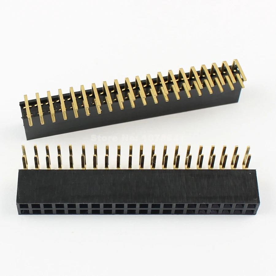 

20Pcs Per Lot 2.54mm Pitch 2x20 Pin 40 Pin Female Double Row Right Angle Pin Header Stri