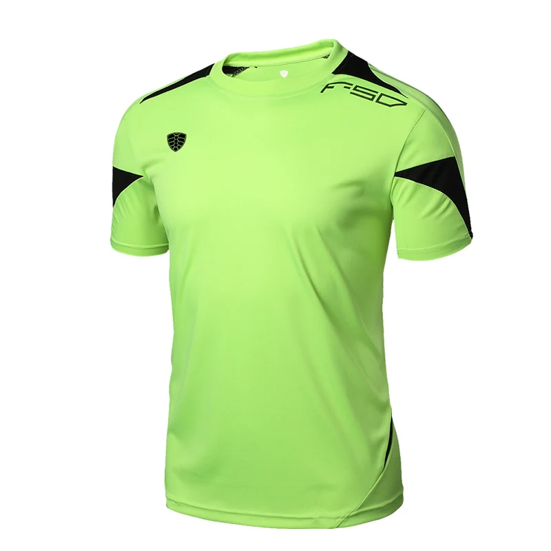 FANNAI Для мужчин спортивная футболка для бега быстросохнущая Фитнес футболка Для Мужчин's Футболки Костюмы-Джерси с коротким рукавом спортивная одежда - Цвет: Green
