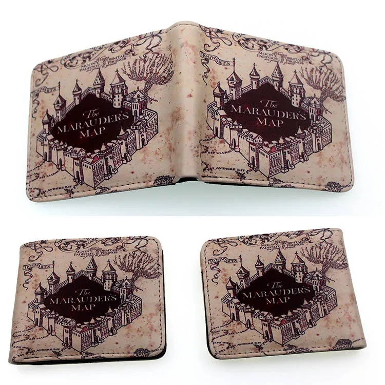 

2018 Direct Selling Time-limited Short Harri Potter Wallet The Marauders Map Men Soild Wallets With Purses Male Money Clips