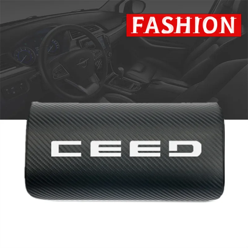 

1pcs car neck pillows both side pu leather single headrest case for For Kia CEED 2017 2018 Accessories Car Styling