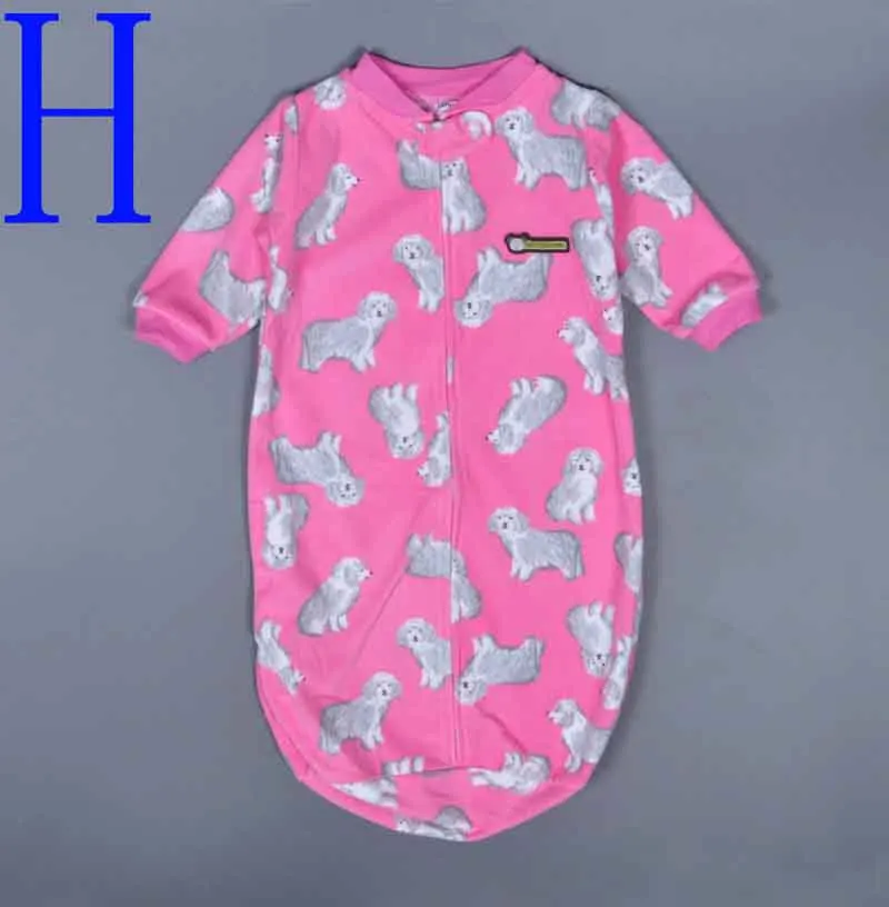 Новорожденный ребенок спальный мешок флисовая одежда для новорожденных мультфильм животных с длинными рукавами комбинезон мешки сна милый Спальные мешки для 0-9 м - Цвет: H