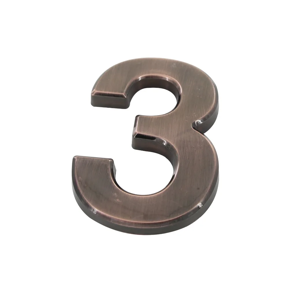 

Red Bronze Color Number 3# Digital House Number ABS Plastic 100mm Height Gate Door Number Door Plate