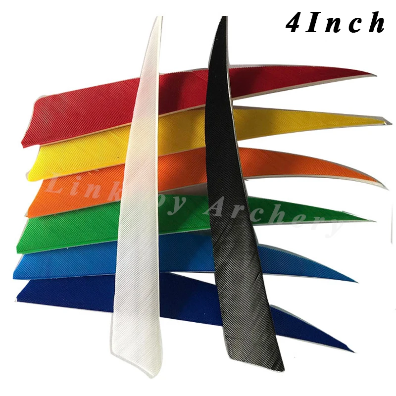 

60/120pcs 4" Shield Shape Right Wing Fletching Turkey Feather Vanes Wooden Bamboo Arrow Crossbow Hunting Shooting Sports
