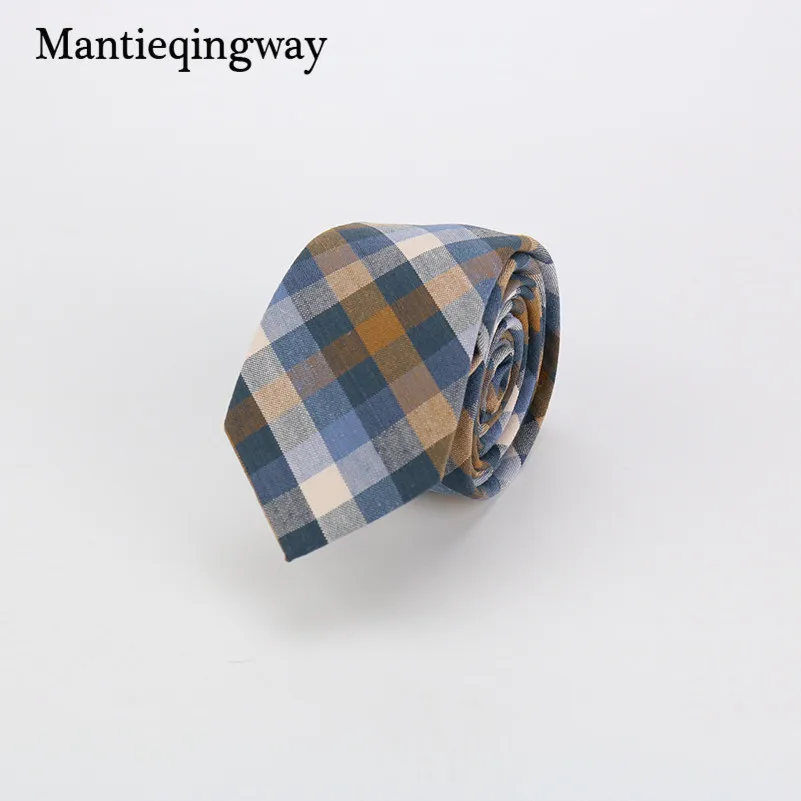 Mantieqingway плед Для мужчин узкие галстуки Для мужчин Мода Gravata красочные клетчатые шейные Галстуки Узкие галстуки для вечерние
