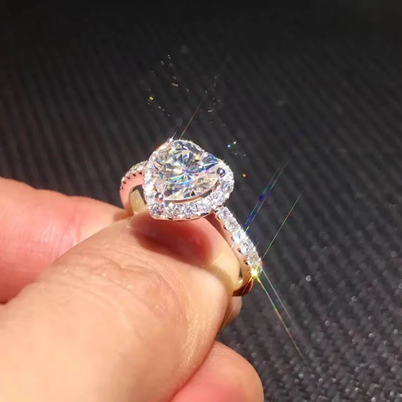 18 K 750Au золото Moissanite кольцо, обручальное кольцо, D цвет с национальным сертификатом MO-04