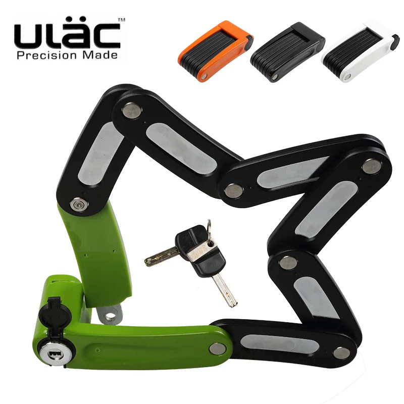 

Folding Portable Bicycle Lock Anti-theft Strong Sercurity Mini Zinc Alloy Lock with 2 Keys MTB Road Bike Motorcycle Steel Lock