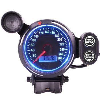 

80mm Speedometer Gauge Tach 280 MPH Boat Car Gauge Blue Light fit Universal Speed Gauge motorcycle tachometer car tuning auto