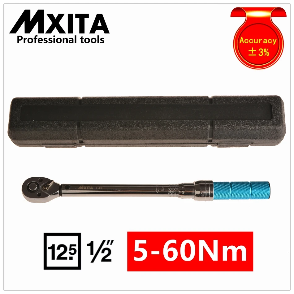 MXITA 1/" 5-60N ключ с регулируемым крутящим моментом гаечный ключ для автомобиля ручной инструмент набор инструментов