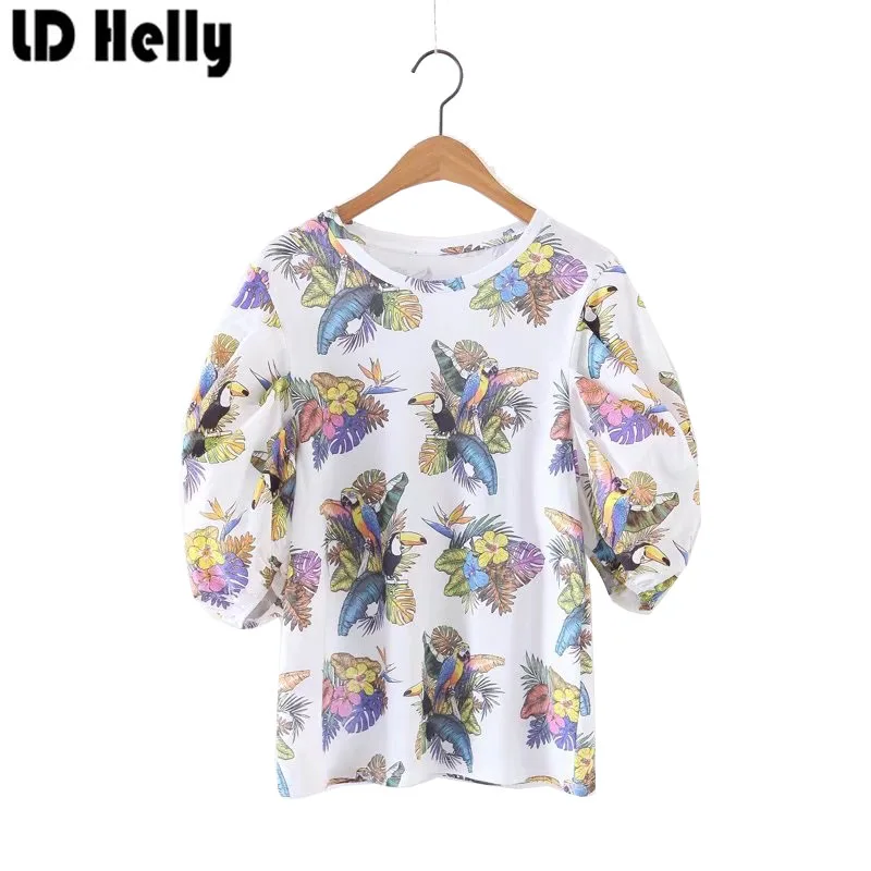 parrot print blouse