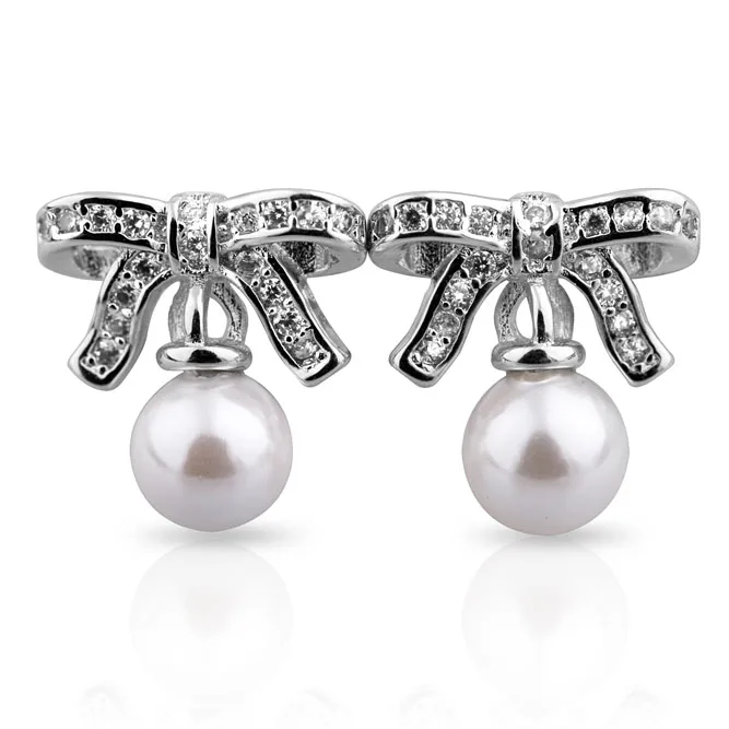 orecchini pandora fiocco con perla orecchini pandora fiocco con perla