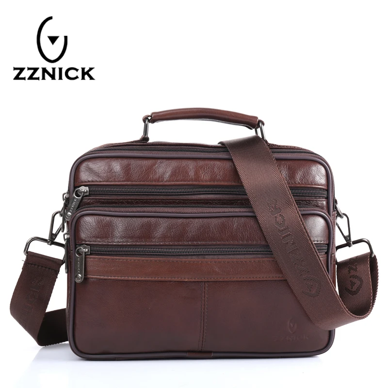 ZZNICK Men messenger bags luxury genuine leather men bag designer high quality shoulder bag casual zipper office bags for men ZZNICK Men messenger bags luxury genuine leather men bag designer high quality shoulder bag casual zipper office bags for men