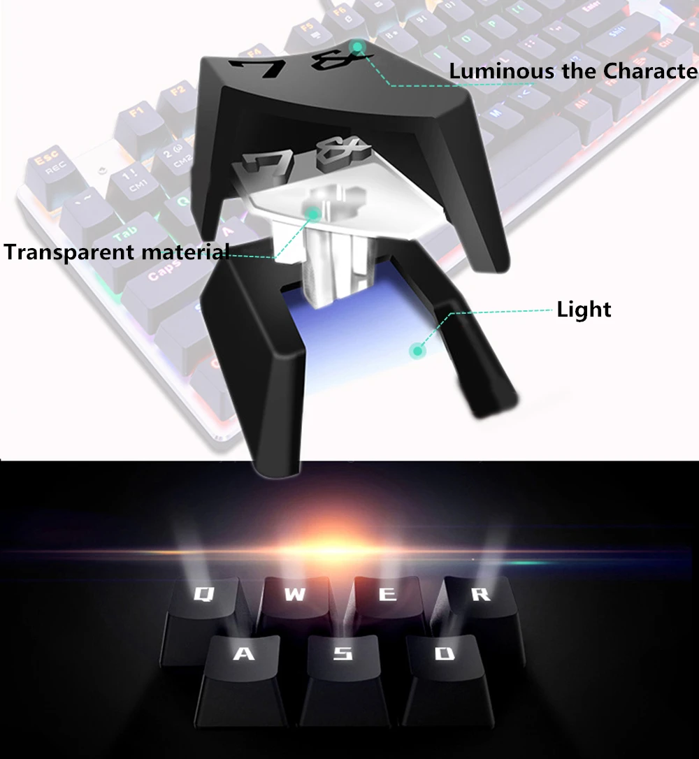 Русская/enlgish игровая механическая клавиатура синий красный переключатель 87key анти-ореолы светодиодный светильник USB Проводная Игра для ПК ноутбука pro gamer