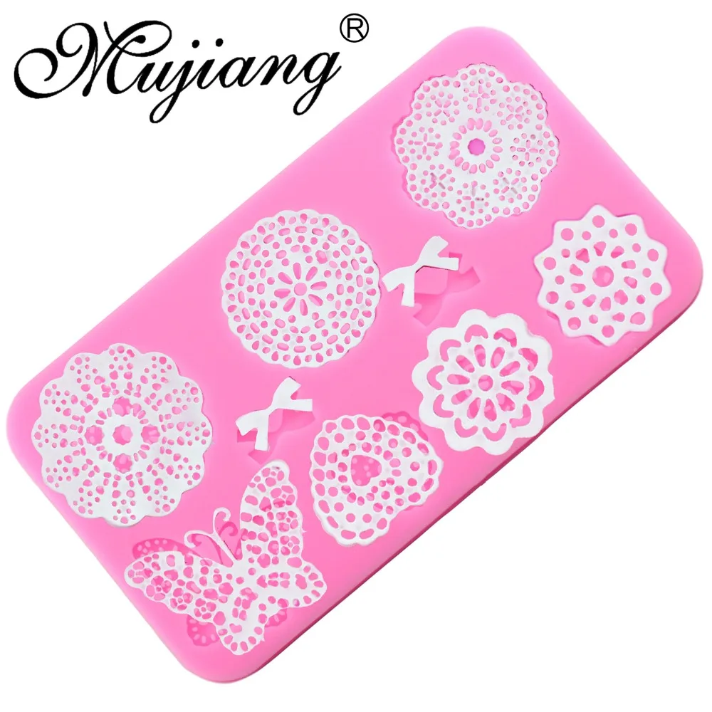 

Mujiang Butterfly Flower Lace Silicone Fondant Molds Cake Border Party Cake Decorating Tools Candy Chocolate Gumpaste Moulds