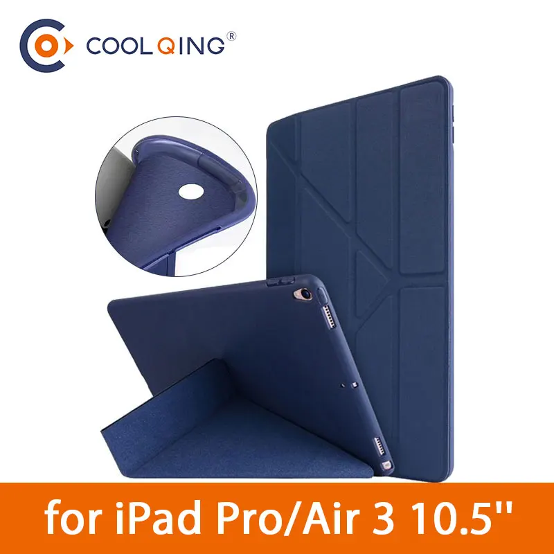 

Multi-folded Tablets Case For iPad Pro 10.5 Air 3 10.5'' TPU Soft Smart PU Leather Protective Covers For iPad Pro Case 10.5 Inch