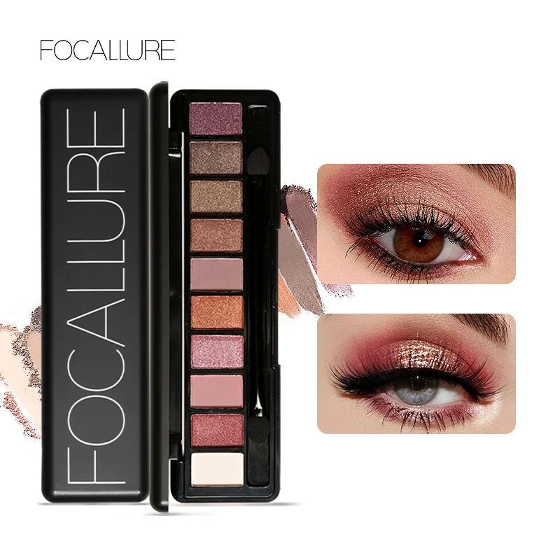 

Focallure Eye Makeup Nudes Palette 10 Color Matte Eyeshadow Pallete glitter Eye Shadow Earth shadows brush set stamp Gift Set