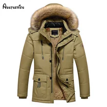 Зимняя мужская длинная хлопковая кашемировая хлопковая с капюшоном Мужская Новая Европейская и американская стильная большая хлопковая парка пальто D138